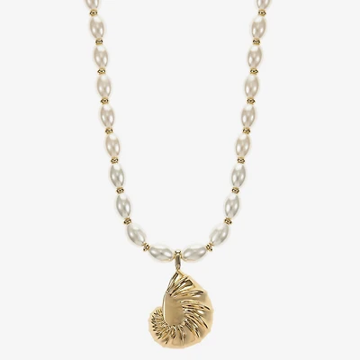 Liz Claiborne Shell Womens 17 Inch Pendant Necklace