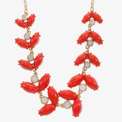 Liz Claiborne Womens White 17 Inch Collar Necklace