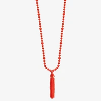 Liz Claiborne Tassel Womens 28 Inch Beaded Necklace
