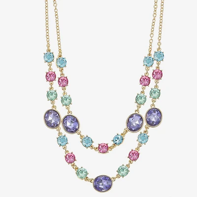 Monet Jewelry Womens Pink Glass 18 Inch Strand Necklace