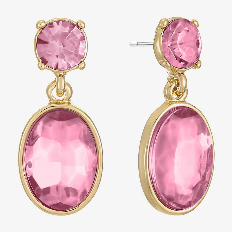Monet Jewelry Womens Glass Oval Hypoallergenic Drop Earrings