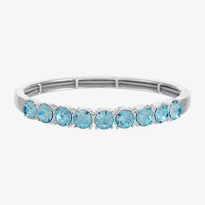 Monet Jewelry Womens Blue Glass Round Bangle Bracelet