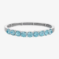 Monet Jewelry Womens Blue Glass Round Bangle Bracelet