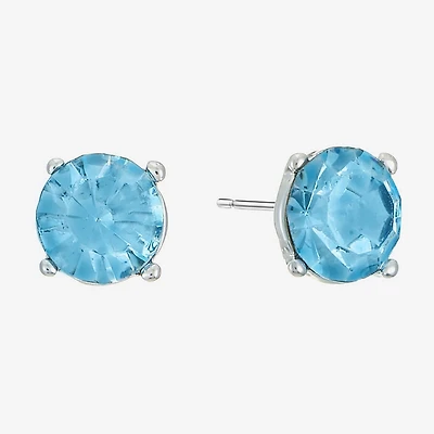 Monet Jewelry Blue Glass 8mm Round Stud Earrings
