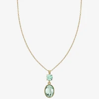 Monet Jewelry Womens Blue Glass Oval 17 Inch Pendant Necklace