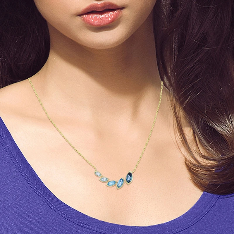 Limited Quantities! Womens Genuine Blue Topaz 14K Gold Over Silver 18 Inch Pendant Necklace