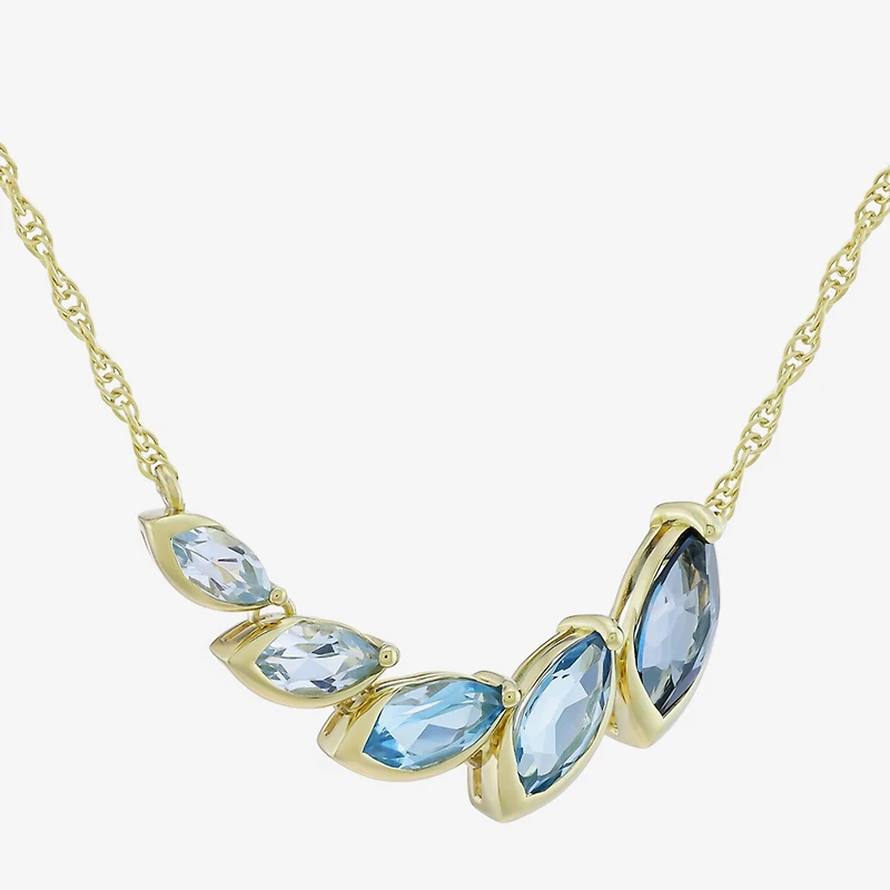 Limited Quantities! Womens Genuine Blue Topaz 14K Gold Over Silver 18 Inch Pendant Necklace