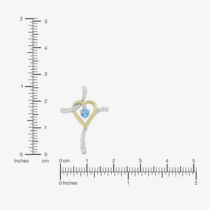 Limited Quantities! Womens Genuine Blue Topaz 14K Gold Over Silver Sterling Silver Cross 20 Inch Pendant Necklace