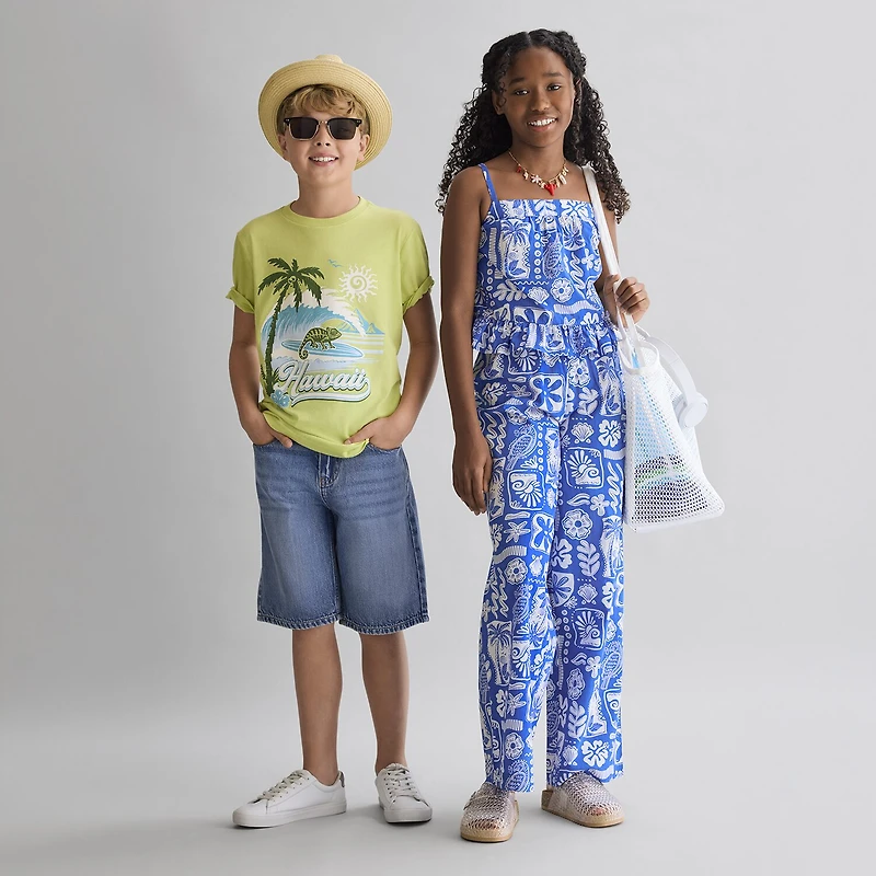 Thereabouts Little & Big Kid Boys Adjustable Waist Denim Short