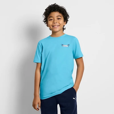 PUMA Big Kid Boys Crew Neck Short Sleeve Regular Fit Graphic T-Shirt