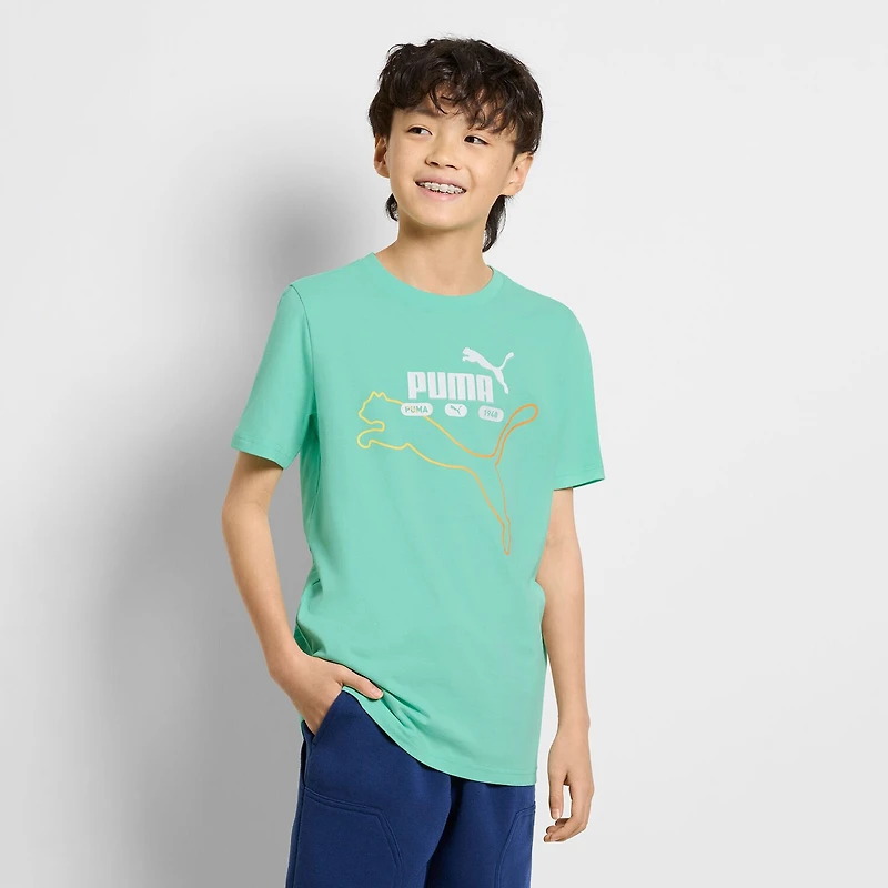PUMA Big Kid Boys Crew Neck Short Sleeve Regular Fit Graphic T-Shirt