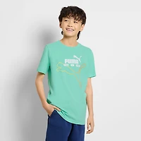 PUMA Big Kid Boys Crew Neck Short Sleeve Regular Fit Graphic T-Shirt
