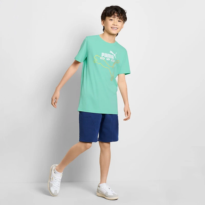 PUMA Big Kid Boys Crew Neck Short Sleeve Regular Fit Graphic T-Shirt