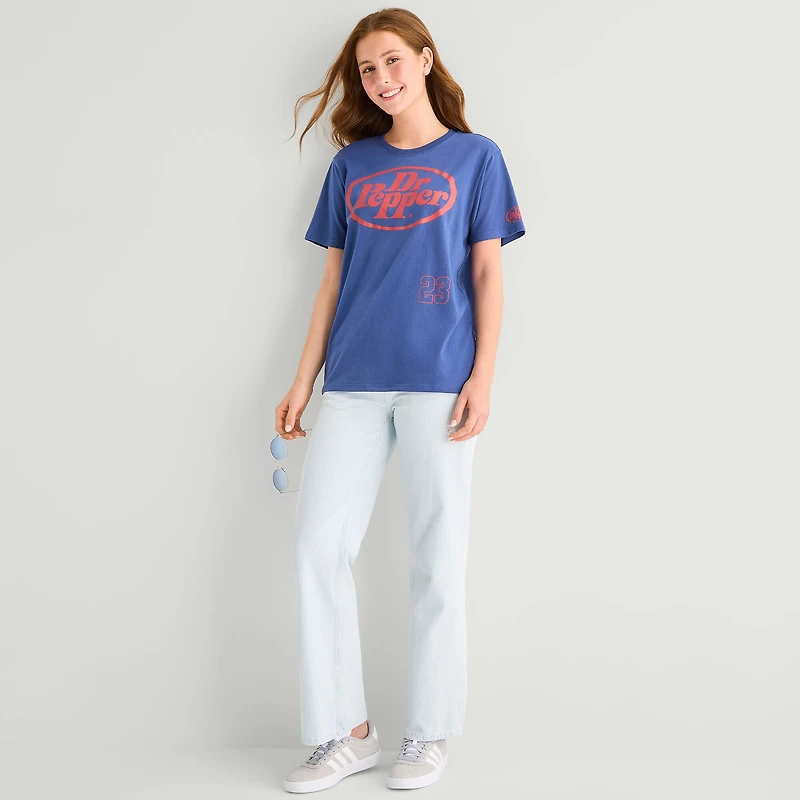 Grayson Threads, The Label Dr Pepper Boyfriend Tee Womens Juniors Crew Neck Short Sleeve Regular Fit Graphic T-Shirt