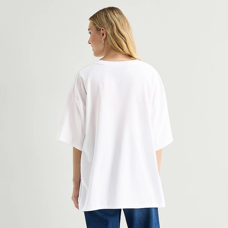 Drinks Grid Boyfriend Tee Womens Juniors Crew Neck Short Sleeve Loose Fit Graphic T-Shirt