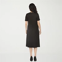 White Mark Crew Neck Womens Short Sleeve T-Shirt Dress