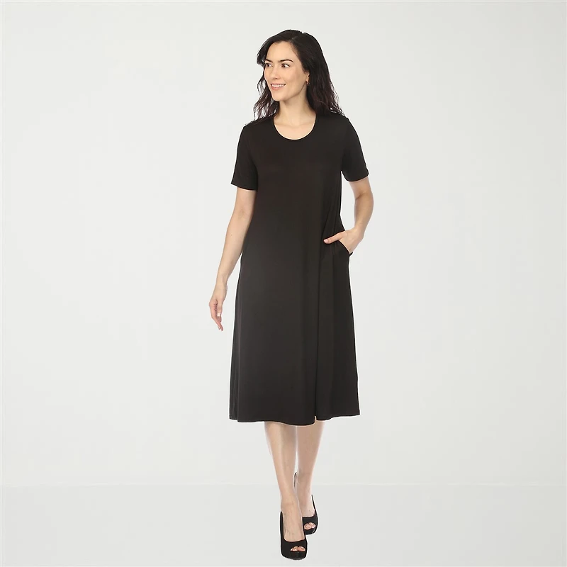 White Mark Crew Neck Womens Short Sleeve T-Shirt Dress