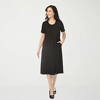 White Mark Crew Neck Womens Short Sleeve T-Shirt Dress
