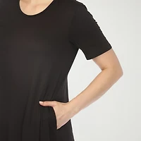 White Mark Crew Neck Womens Short Sleeve T-Shirt Dress