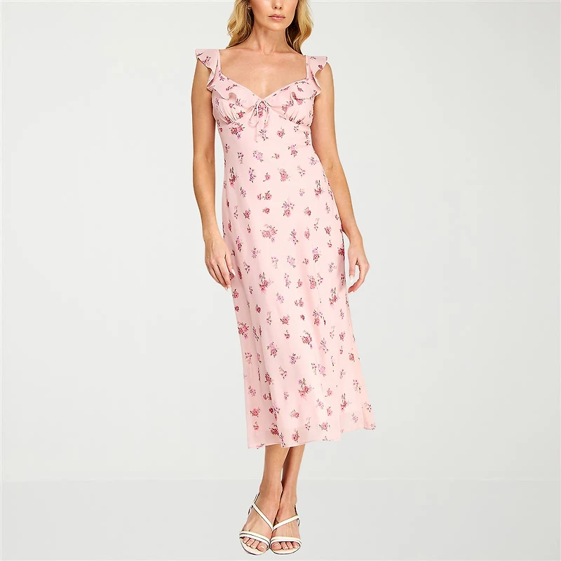 B. Smart Womens Juniors Sleeveless Floral Slip Dress