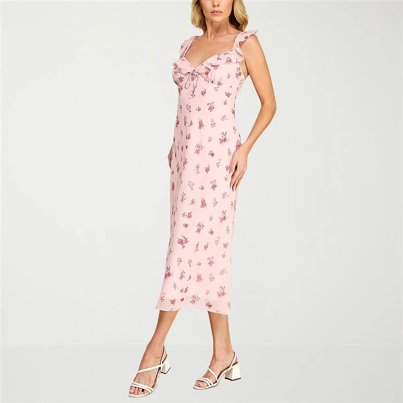B. Smart Womens Juniors Sleeveless Floral Slip Dress