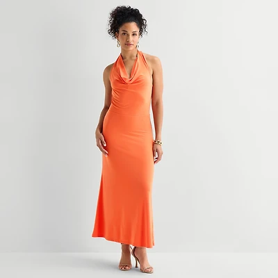 Bold Elements Womens Cowl Neck Sleeveless Maxi Dress