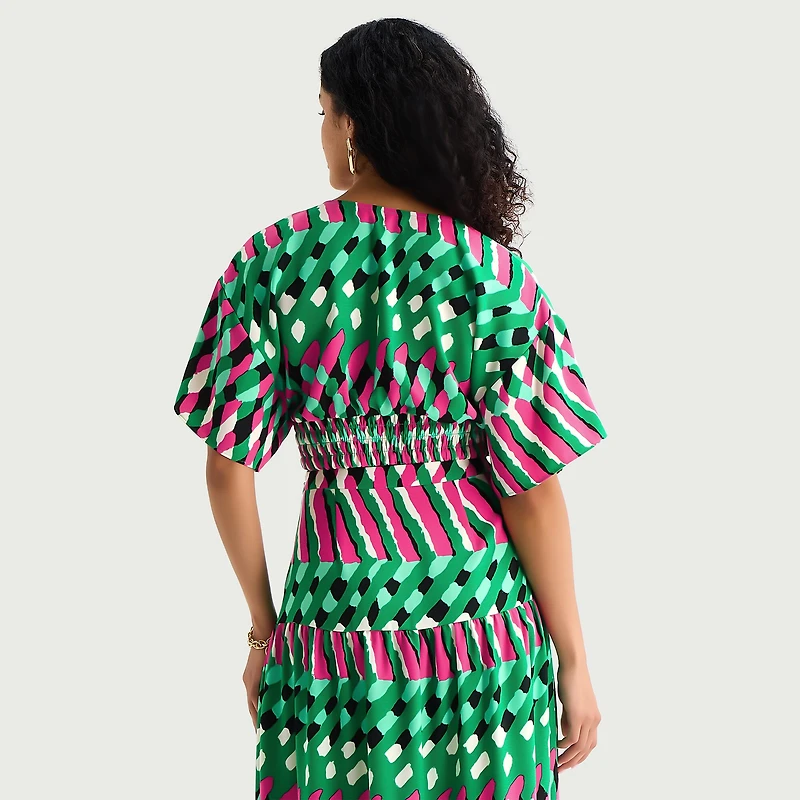 Bold Elements Womens V Neck Elbow Sleeve Blouse