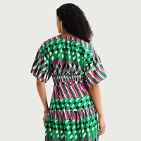 Bold Elements Womens V Neck Elbow Sleeve Blouse