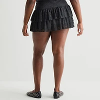 Forever 21 Womens Juniors Mid Rise Flared Skirt