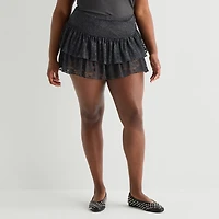 Forever 21 Womens Juniors Mid Rise Flared Skirt