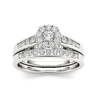 CT.T.W. Natural Diamond 10K White Gold Bridal Ring Set