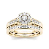 1/2 CT.T.W. Natural Diamond 10K Yellow Gold Bridal Ring Set