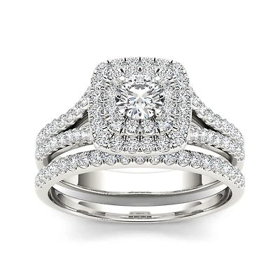 CT.T.W. Natural Diamond 10K White Gold Bridal Ring Set