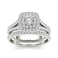 CT.T.W. Natural Diamond 10K White Gold Bridal Ring Set
