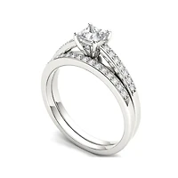 5/8 CT.T.W. Natural Diamond 14K White Gold Bridal Ring Set