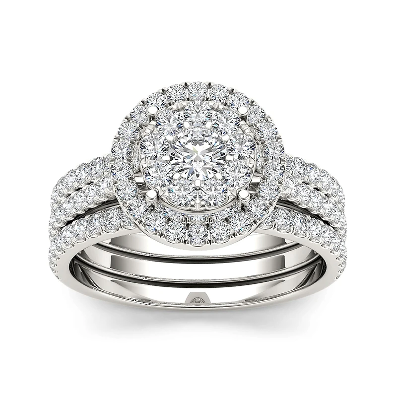 1 CT.T.W. Natural Diamond 10K Gold Bridal Ring Set