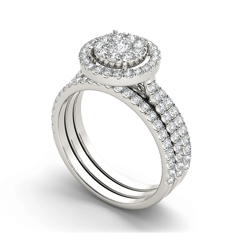 1 CT.T.W. Natural Diamond 10K Gold Bridal Ring Set