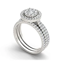 1 CT.T.W. Natural Diamond 10K Gold Bridal Ring Set