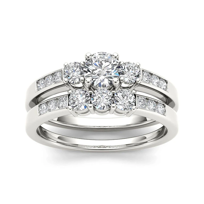 1 CT.T.W. Natural Diamond 14K Gold Bridal Ring Set