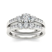 1 CT.T.W. Natural Diamond 14K Gold Bridal Ring Set