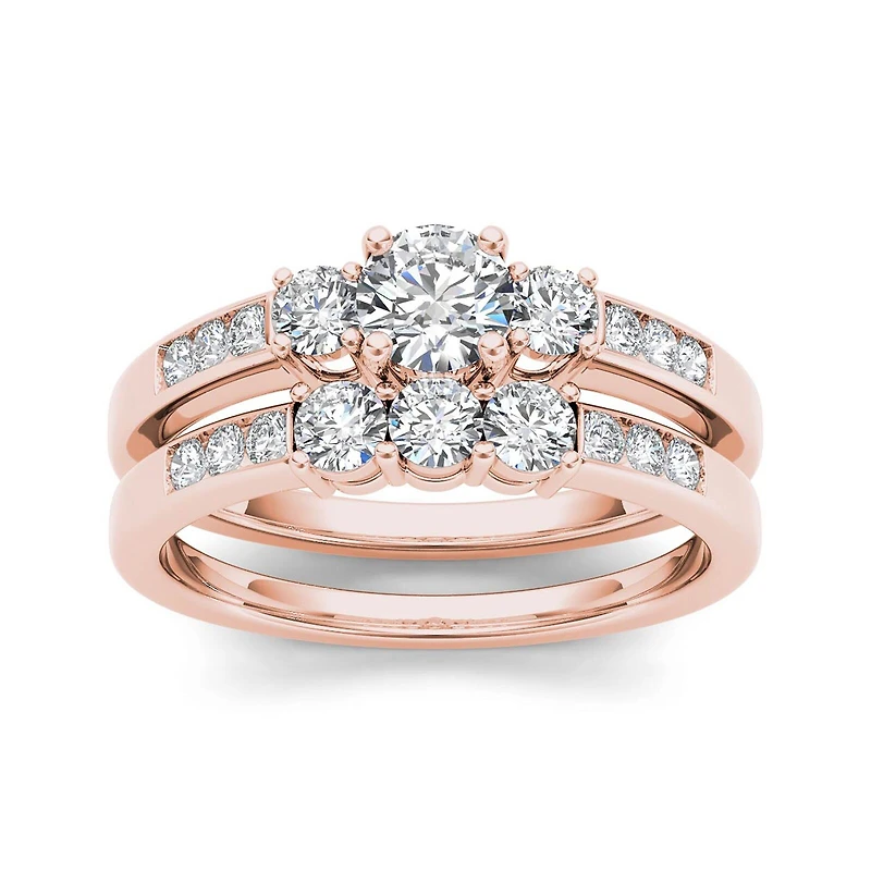 CT.T.W. Natural Diamond 14K Rose Gold Bridal Ring Set