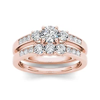 CT.T.W. Natural Diamond 14K Rose Gold Bridal Ring Set