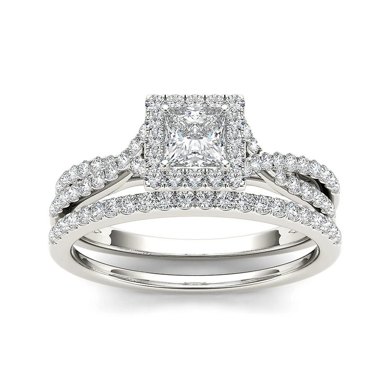 1 CT.T.W. Natural Diamond 10K Yellow Gold Bridal Ring Set