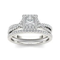 1 CT.T.W. Natural Diamond 10K Yellow Gold Bridal Ring Set