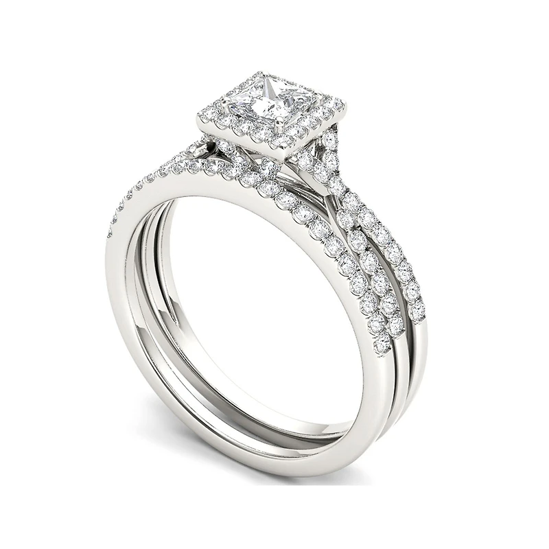 1 CT.T.W. Natural Diamond 10K Yellow Gold Bridal Ring Set