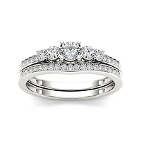 1 CT.T.W. Natural Diamond 14K Gold Bridal Ring Set