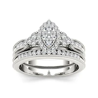 CT.T.W. Natural Diamond 10K White Gold Bridal Ring Set