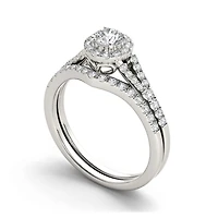 3/4 CT.T.W. Natural Diamond 10K Gold Bridal Ring Set