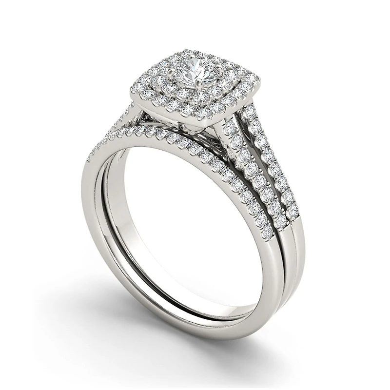 CT.T.W. Natural Diamond 10K White Gold Bridal Set