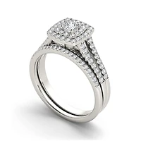 CT.T.W. Natural Diamond 10K White Gold Bridal Set